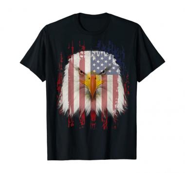 USA Eagle T-Shirt With American Flag