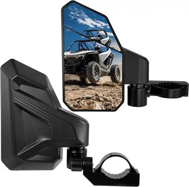 kemimoto UTV Side Mirrors, UTV Mirrors for 1.6"-2" Roll Bar, 3 Adjustment Methods RZR Mirrors with Convex Mirror Compatible with Polaris RZR, Pioneer, Can Am Maverick X3, Kawasaki Teryx- 1 Pair