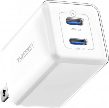 THREEKEY USB C Charger, 35W Dual USB-C Wall Charger, iPhone 14 Fast Charger Block, PD 3.0 35W Fast Charger for iPhone 13/ iPhone 13 Pro Max/iPhone 12/11