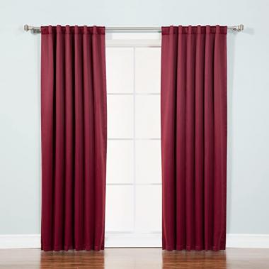 Best Home Fashion Basic Thermal Insulated Blackout Curtains - Back Tab/Rod Pocket - Burgundy - 52" W x 84" L – (Set of 2 Panels)