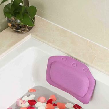 Liyes Comfortable SPA Bath Pillow, Bathtub Bathroom Neck Headrest, Soft Pad Suction Accessories - for Neck Head and Back Support, Fits Any Tub, Straight Back Tub, Soaking Tub