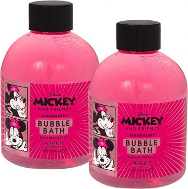 MAD Beauty 2 Count Minnie Strawberry Bubble Bath from Disney Mickey & Friends | Each Bottle is 8.5 oz Spa Skincare Gift