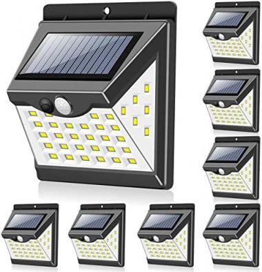 Solar Lights Outdoor[40 LED & 3 Working Modes], Towkka Wireless IP65 Waterproof Solar Lights with 300° Lighting Angle, Security Solar Motion Sensor Lights for Fence Front Door Yard Patio Garden(8pack)