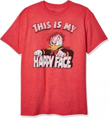 Donald Duck Angry Grumpy This Is My Happy Face T-shirt