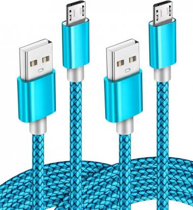 Micro USB Cable 2pack 6ft Android Charger Cord Fast Quick Charging for Samsung 2016 Tab A 7.0 10.1, E 8.0, Kindle Fire Hd Hdx 7 8 10 Tablet, Phones Galaxy S7 S6 Edge, Note 5/4, J7 J3 Prime Star Pro