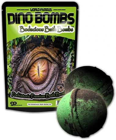 Kids Dino Bombs Dinosaur Bath Bombs - Fun XL Bathbombs for Kids - 5 Ounces Each - Kids Bath Fizzers - Turns Kids Bath Water Murky Green - 2 Pack