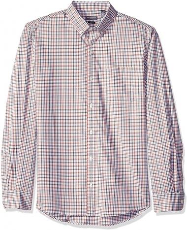 Van Heusen Men's Slim Fit Flex Long Sleeve Button Down Stretch Tattersal Shirt