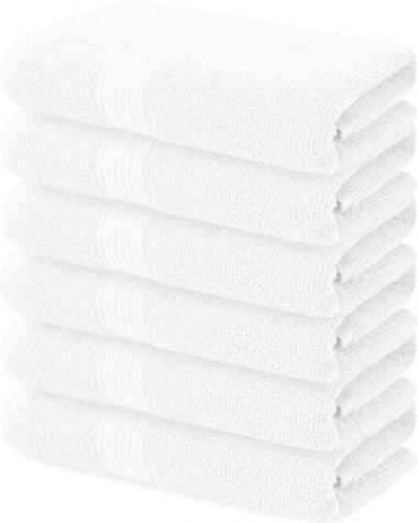 Cotton Bath Towel, White 24x48 Pack of 6 Towels, Quick Dry, Highly Absorbent, Soft Feel Towels, Gym, Spa, Bathroom, Shower, Pool, , Luxury Soft Towels 500 GSM