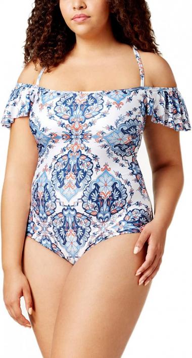 BECCA ETC Women's Naples Off The Shoulder One Piece Swimsuit