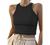 Artfish Women Casual Basic Sleeveless High Neck Rib-Knit Y2k Crop Tank Top