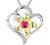 YL Women's Heart Necklace Sterling Silver Lily Flower Love Pendant Gemstones Jewelry