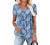 Womens Henley V Neck Casual Blouse Button Down T Shirts Flare and Flowy Tops