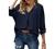 Dokotoo Womens 3 4 Bell Sleeve/Short Sleeve V Neck Chiffon Tops Casual Solid Tops and Blouses Loose Shirts S-XXL