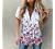 5665 Women Hawaii Button-Down Shirts, 3/4 Sleeves Casual Blouse High Low Side Slit V-Neck Beach Pockets T-Shirt Tunic Tops