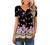 ONLYSHE Womens Casual Short Sleeve Shirts V Neck&U Neck Tops Button Up Tunic Floral Ruffle Blouse