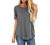 JomeDesign Summer Tops for Women Short Sleeve Side Split Casual Loose Tunic Top