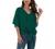 VIISHOW Womens Tie Front Chiffon Blouses V Neck Batwing Short Sleeve Summer Tops Shirts