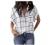 Women's Short Sleeve V-Neck Striped Collared Shirts Casual Blouses Pocket Button Down Shirts Loose Summer T-Shirt Tops