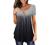 Women's V-Neck Henley T Shirt Flowy Pleated Tunic Blouse Summer Tops Floral Solid Button Down Short Sleeve Tee Shirts