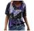 SNKSDGM Women's Summer Short Sleeve V Neck T Shirts Casual Floral Print Blouses Tee Shirt Loose Fit Tunic Tops for Women