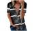 Womens Zipper Short Sleeve Tops and Blouses Casual Loose Fitting V Neck Tunics Trendy Color Block Tees Summer T Shirts