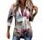 Womens 2022 Fashion Spring Tops Floral Printed Short Sleeve Button Down Shirts Casual V-Neck Pockets Blouses Tunic Top