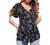 SNKSDGM Womens Casual Boho Floral Print V Neck Long Sleeve Loose Blouses Shirts Summer Babydoll Peplum Tops with Drawstring