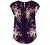 Milumia Women's Elegant Floral Print Petal Cap Sleeve Pleated Vacation Office Work Blouse Top