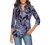 CEASIKERY Women's 3/4 Sleeve Floral V Neck Tops Casual Tunic Blouse Loose Shirt 008