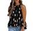 Halter Blouse for Women Summer Floral Print Sleeveless Shirts Tank Top Rufflefd Hem Blouses Pom Pom Flowy Tunic Tops