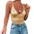 Velius Women's Sexy Deep V Neck Shiny Thong Bodysuit Tank Tops with Underwire