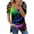 Smooto Womens Summer Tops Zipper V-Neck Short Sleeve Tank Tops Casual Print T-shirt Women Sumemr Blouses