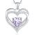 CDE Heart Necklaces for Women Gold-Plated 925 Sterling Silver Birthstone Pendant Necklace Birthday Jewelry Gifts for Women Girls Her Sister Friends