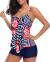 Holipick Women Tankini Swimsuits Two Piece Tummy Control Bathing Suits Ruffle Swim Tank Top with Boy Shorts Swimwear