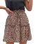 Relipop Women's Floral Flared Short Skirt Polka Dot Pleated Mini Skater Skirt with Drawstring