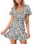 Relipop Summer Women Short Sleeve Print Dress V Neck Casual Short Dresses