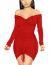 XXTAXN Women's Sexy Elegant Long Sleeve Off The Shoulder Ruched Mini Dress