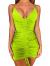 TOB Women's Sexy Adjustable Ruched Spaghetti Strap Sleeveless Club Bodycon Mini Dress