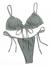 Lilosy Sexy Ribbed Padded String Thong Brazilian Bikini Swimsuit Set for Women Side Tie Knotted Bathing Suit 2 Piece