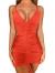 TOB Women's Sexy Adjustable Ruched Spaghetti Strap Sleeveless Club Bodycon Mini Dress