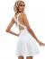 SheIn Women's Sleeveless Lace Applique Cocktail Backless Party Flare Mini Dress