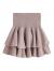 SheIn Women's Solid Shirred High Waist Layered Ruffle Hem Flared Mini Skirt