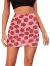 Verdusa Women's Floral Mesh Overlay Elastic Waist Bodycon Mini Skirt