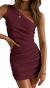 Women for Ruched Bodycon One Shoulder Sleeveless Mini Dress Summer Dresses Cocktail Tank Party Club