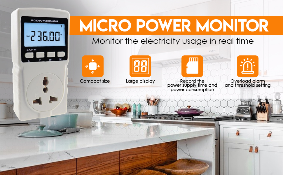 Digital Power Meter Wattmeter Energy Consumption Meter