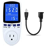 Watt Meter Power Meter Plug Home Electricity Usage Monitor with Cord, Electrical Usage Monitor Consumption, Energy Voltage Amps Kill Meter Tester with Backlight, Overload Protection, 7 Modes Display