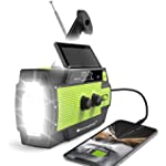 【2021 Newest】RunningSnail Emergency Crank Radio，4000mAh-Solar Hand Crank Portable AM/FM/NOAA Weather Radio with 1W Flashlight&amp;Motion Sensor Reading Lamp，Cell Phone Charger, SOS for Home and Emergency