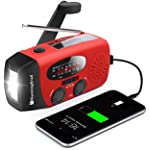 RunningSnail Emergency Hand Crank Radio with LED Flashlight for Emergency, AM/FM NOAA Portable Weather Radio with 2000mAh Power Bank Phone Charger, USB Charged &amp; Solar Power for Camping, Emergency