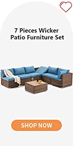 HOMREST 7PIECE PATIO FURNITURE SET BLUE