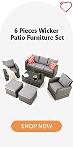 HOMREST 6 pieces patio furniture set